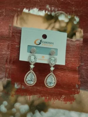 Shiny silver earrings, rust-proof