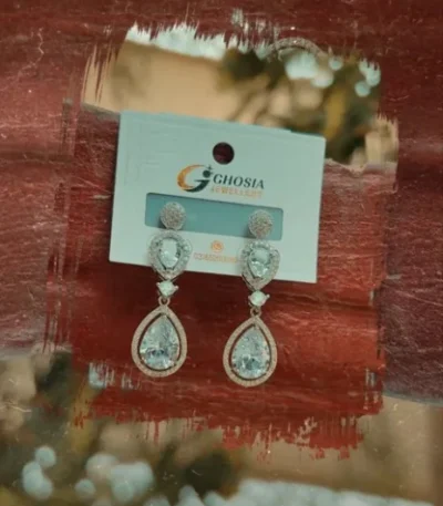 Shiny silver earrings, rust-proof