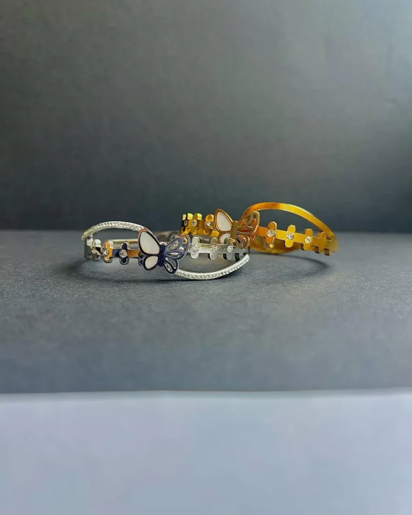 Butterfly motif bangles