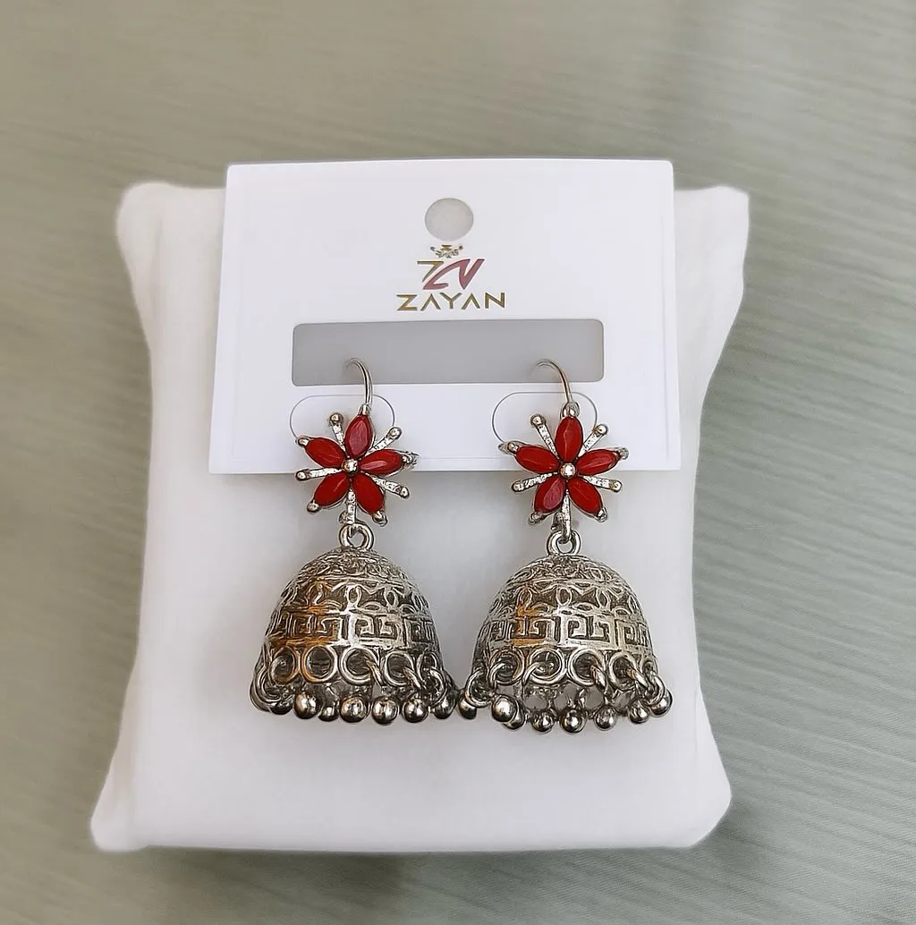 Antique silver jhumkas
